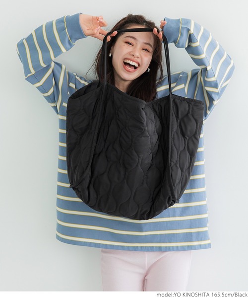 coca(coca)(コカ)の「キルティングトートバッグ(トートバッグ・レディース・ブラック/カーキ・ONE SIZE)」の14枚目の写真