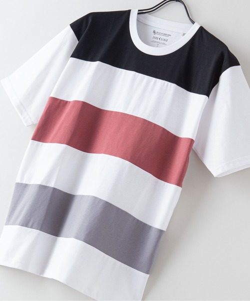 Blue Standard (ブルースタンダード)の「【BLUE STANDARD/ブルースタンダード】汗染みの目立ちにくいTシャツ ZEROSTAIN ゼロステイン 撥水性 UVカット 切り替えTシャツ(Tシャツ/カットソー・メンズ・ホワイト/ブラック/ネイビー/ホワイト系その他・MEDIUM/LARGE/X-LARGE)」の1枚目の写真
