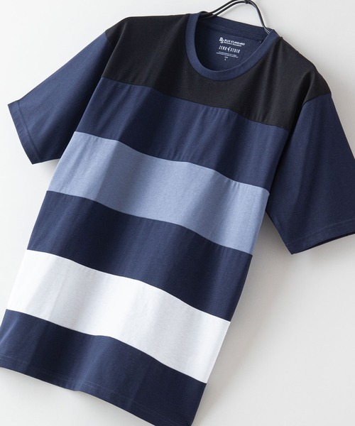 Blue Standard (ブルースタンダード)の「【BLUE STANDARD/ブルースタンダード】汗染みの目立ちにくいTシャツ ZEROSTAIN ゼロステイン 撥水性 UVカット 切り替えTシャツ(Tシャツ/カットソー・メンズ・ホワイト/ブラック/ネイビー/ホワイト系その他・MEDIUM/LARGE/X-LARGE)」の4枚目の写真