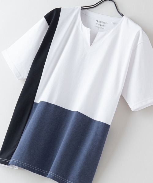 Blue Standard (ブルースタンダード)の「【BLUE STANDARD/ブルースタンダード】汗染みの目立ちにくいTシャツ ZEROSTAIN ゼロステイン 撥水性 UVカット 切り替えTシャツ(Tシャツ/カットソー・メンズ・ホワイト/ブラック/ネイビー/ホワイト系その他・MEDIUM/LARGE/X-LARGE)」の2枚目の写真