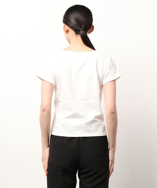 ANDGEEBEE（アンジービー）の「ロゴ刺繍ミニT（Tシャツ/カットソー・レディース・ホワイト/オートミール・MEDIUM）」の19枚目の写真