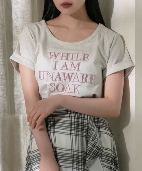 ANDGEEBEE（アンジービー）の「ロゴ刺繍ミニT（Tシャツ/カットソー・レディース・ホワイト/オートミール・MEDIUM）」の13枚目の写真