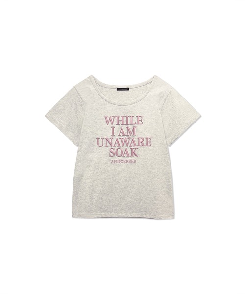 ANDGEEBEE（アンジービー）の「ロゴ刺繍ミニT（Tシャツ/カットソー・レディース・ホワイト/オートミール・MEDIUM）」の8枚目の写真