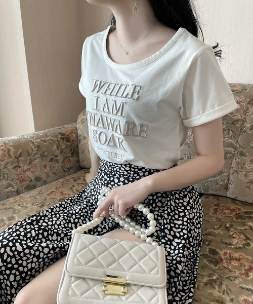 ANDGEEBEE（アンジービー）の「ロゴ刺繍ミニT（Tシャツ/カットソー・レディース・ホワイト/オートミール・MEDIUM）」の12枚目の写真