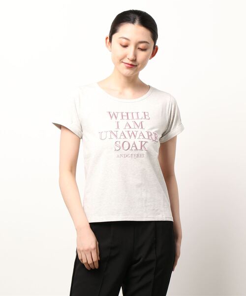 ANDGEEBEE（アンジービー）の「ロゴ刺繍ミニT（Tシャツ/カットソー・レディース・ホワイト/オートミール・MEDIUM）」の18枚目の写真