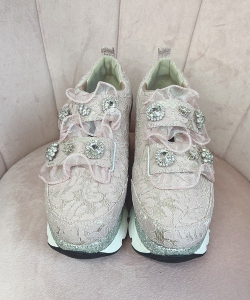 Swankiss（スワンキス）の「EV lacy frill shoes（スニーカー・レディース・ブラック/サックスブルー/ピンク・MEDIUM/LARGE）」の17枚目の写真