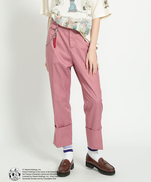 BEAMS BOY(ビームスボーイ)の「BEAMS BOY / ロングダブルヘム スラックス(スラックス・レディース・ブラック/ピンク・1/0)」の9枚目の写真