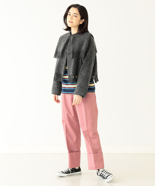 BEAMS BOY(ビームスボーイ)の「BEAMS BOY / ロングダブルヘム スラックス(スラックス・レディース・ブラック/ピンク・1/0)」の14枚目の写真