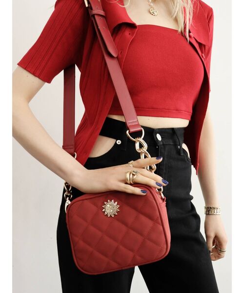 EVRIS（エヴリス）の「キルティングショルダーチェーンバッグ（ショルダーバッグ・レディース・ホワイト/ブラック/レッド/グリーン・FREE）」の18枚目の写真