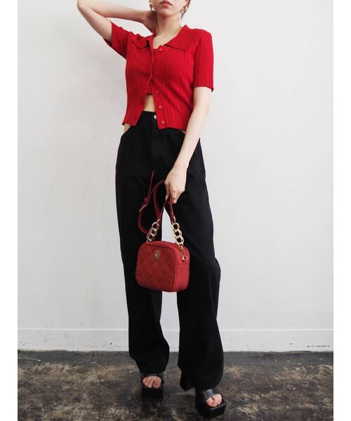 EVRIS（エヴリス）の「キルティングショルダーチェーンバッグ（ショルダーバッグ・レディース・ホワイト/ブラック/レッド/グリーン・FREE）」の21枚目の写真