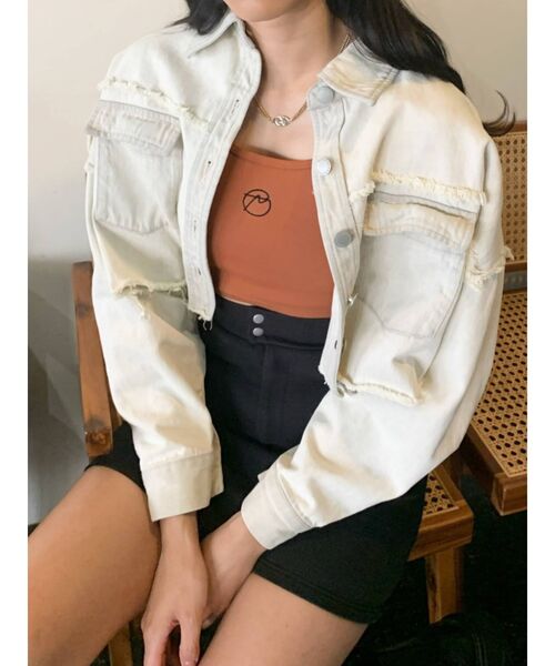 EMODA（エモダ）の「コンパクトロゴタンクトップ（タンクトップ・レディース・ホワイト/ブラック/ブルー/キャメル・FREE）」の4枚目の写真