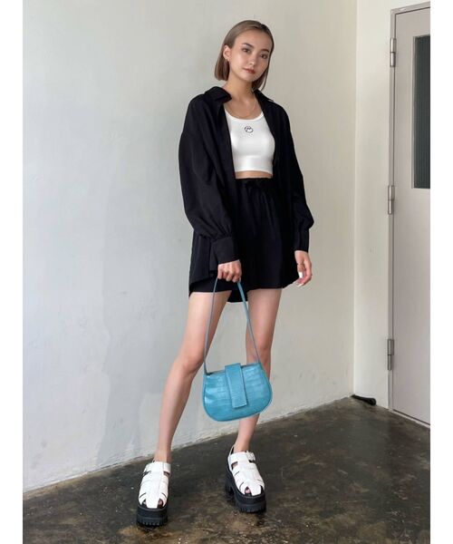 EMODA（エモダ）の「コンパクトロゴタンクトップ（タンクトップ・レディース・ホワイト/ブラック/ブルー/キャメル・FREE）」の11枚目の写真