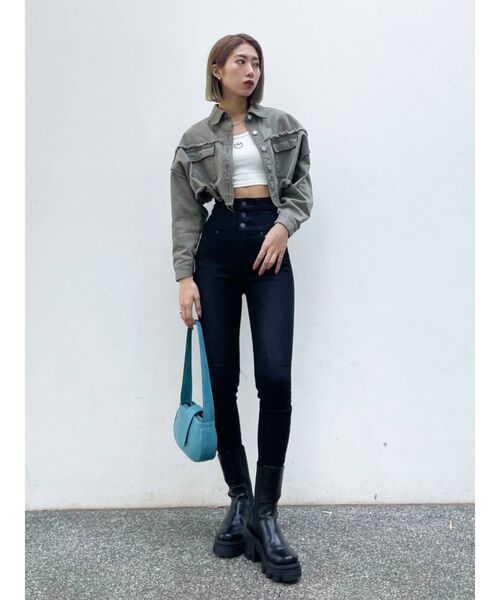 EMODA（エモダ）の「コンパクトロゴタンクトップ（タンクトップ・レディース・ホワイト/ブラック/ブルー/キャメル・FREE）」の12枚目の写真