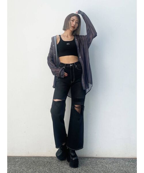 EMODA（エモダ）の「コンパクトロゴタンクトップ（タンクトップ・レディース・ホワイト/ブラック/ブルー/キャメル・FREE）」の14枚目の写真