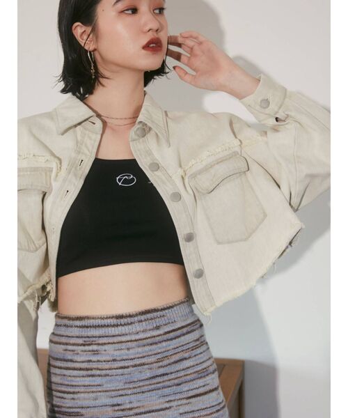 EMODA（エモダ）の「コンパクトロゴタンクトップ（タンクトップ・レディース・ホワイト/ブラック/ブルー/キャメル・FREE）」の8枚目の写真