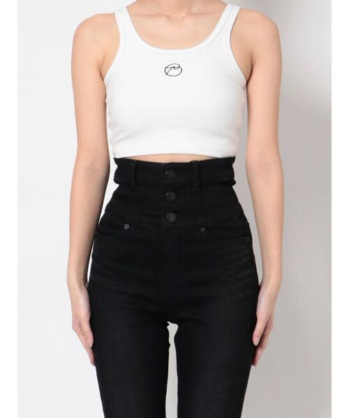 EMODA（エモダ）の「コンパクトロゴタンクトップ（タンクトップ・レディース・ホワイト/ブラック/ブルー/キャメル・FREE）」の9枚目の写真