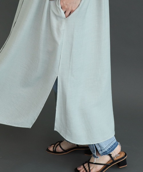 AMERICAN HOLIC（アメリカンホリック）の「Wポケット楊柳シアーワンピース（ワンピース・レディース・ブラック/ミント/オフホワイト/ブラウン・M/L）」の9枚目の写真