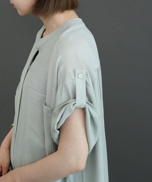 AMERICAN HOLIC（アメリカンホリック）の「Wポケット楊柳シアーワンピース（ワンピース・レディース・ブラック/ミント/オフホワイト/ブラウン・M/L）」の11枚目の写真