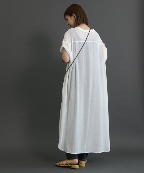 AMERICAN HOLIC（アメリカンホリック）の「Wポケット楊柳シアーワンピース（ワンピース・レディース・ブラック/ミント/オフホワイト/ブラウン・M/L）」の17枚目の写真