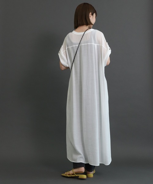 AMERICAN HOLIC（アメリカンホリック）の「Wポケット楊柳シアーワンピース（ワンピース・レディース・ブラック/ミント/オフホワイト/ブラウン・M/L）」の18枚目の写真