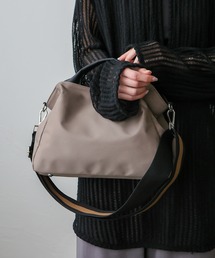 VitaFelice（ヴィータフェリーチェ）の「本革ハンドル2WAYトートバッグ（ナイロン/キャンバス）ストライプショルダー付き（トートバッグ）」