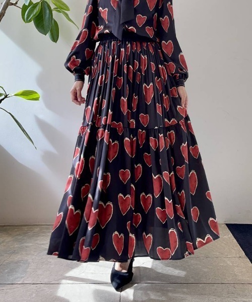 ハート柄サテンボリュームスカート スカート Double Standard Clothing ダブルスタンダードクロージング のファッション通販 Zozotown