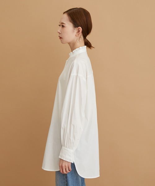 ROPE' PICNIC（ロペピクニック）の「フリルバンドカラーシャツ（シャツ/ブラウス・レディース・ホワイト/ブラック/サックスブルー/ラベンダー・38）」の8枚目の写真