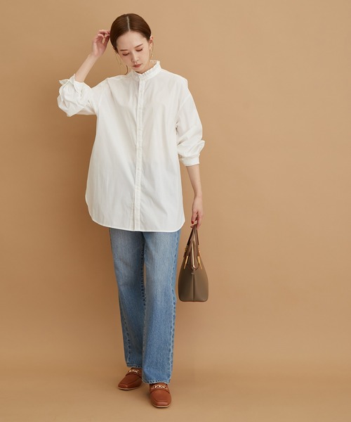 ROPE' PICNIC（ロペピクニック）の「フリルバンドカラーシャツ（シャツ/ブラウス・レディース・ホワイト/ブラック/サックスブルー/ラベンダー・38）」の20枚目の写真