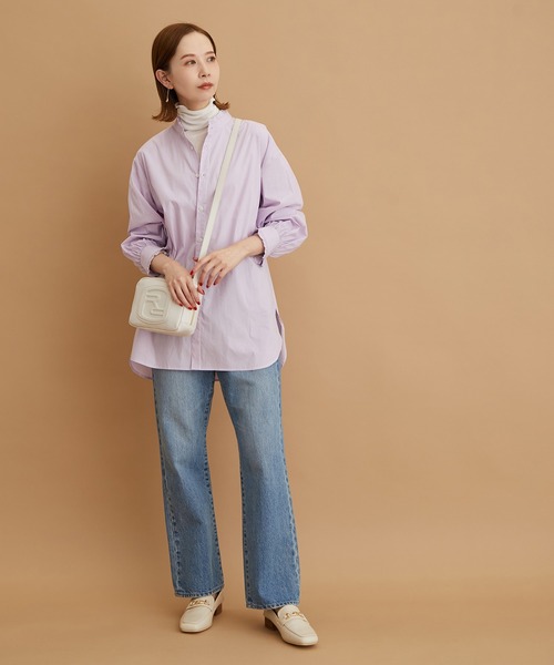 ROPE' PICNIC（ロペピクニック）の「フリルバンドカラーシャツ（シャツ/ブラウス・レディース・ホワイト/ブラック/サックスブルー/ラベンダー・38）」の7枚目の写真