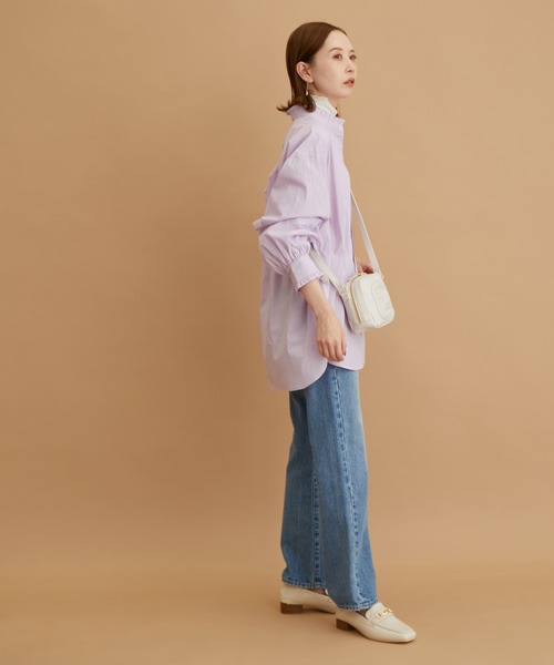 ROPE' PICNIC（ロペピクニック）の「フリルバンドカラーシャツ（シャツ/ブラウス・レディース・ホワイト/ブラック/サックスブルー/ラベンダー・38）」の13枚目の写真