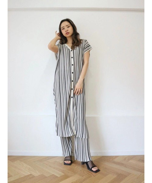 TRUNC（トランクエイティーエイト）の「Random Stripe Straight PT（その他パンツ・レディース・アイボリー/グリーン/ブラック/オレンジ・FREE）」の7枚目の写真