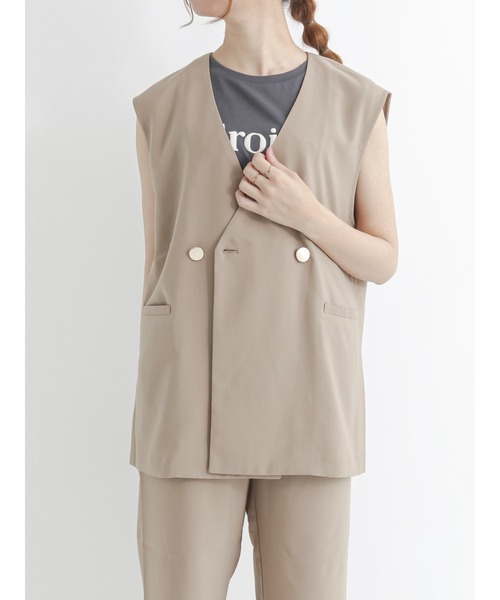 Te chichi TERRASSE（テチチテラス）の「メタルボタンジレ【セットアップ可】（ベスト・レディース・ネイビー/オリーブ/モカ・ﾌﾘ-）」の2枚目の写真