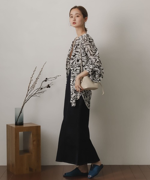 SENSE OF PLACE by URBAN RESEARCH（センスオブプレイスバイアーバンリサーチ）の「バンドカラーボリュームスリーブブラウス（シャツ/ブラウス・レディース・ブルー/ホワイト系その他/グリーン・ONE）」の19枚目の写真