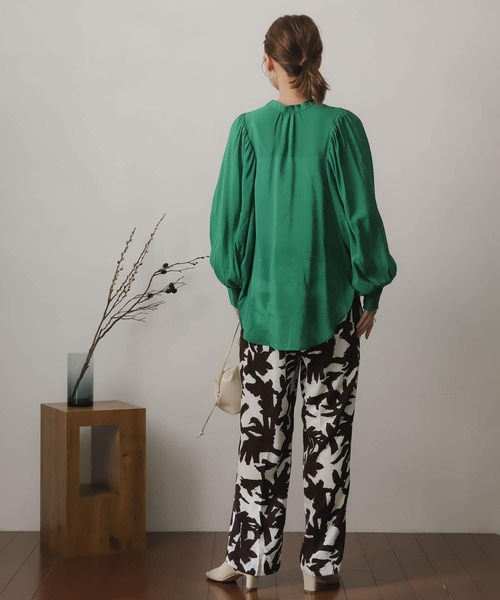 SENSE OF PLACE by URBAN RESEARCH（センスオブプレイスバイアーバンリサーチ）の「バンドカラーボリュームスリーブブラウス（シャツ/ブラウス・レディース・ブルー/ホワイト系その他/グリーン・ONE）」の22枚目の写真