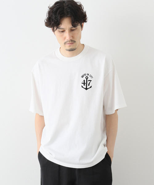 417 EDIFICE(フォーワンセブンエディフィス)の「フロッキー Tシャツ(Tシャツ/カットソー・メンズ・ホワイト/ブラック/レッド/グリーン/ホワイト系その他/ブラック系その他・MEDIUM/LARGE)」の2枚目の写真