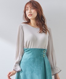 ニット セーター インナー付ヨーリューキャンディスリーブプルオーバー レディース AMERICAN HOLIC ニット セーター バイパチクルーネック