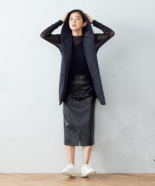 COMME CA ISM（コムサイズム）の「フェイクレザー ロングスカート