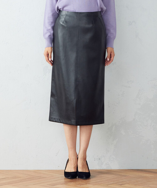 COMME CA ISM（コムサイズム）の「フェイクレザー ロングスカート