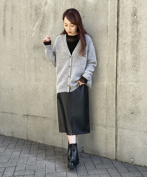 COMME CA ISM（コムサイズム）の「フェイクレザー ロングスカート