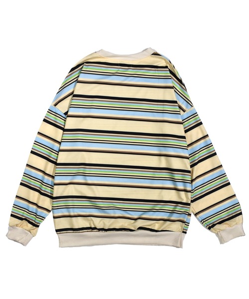 DOUBLE STEAL（ダブルスティール）の「Border L/S TEE 長袖 Tシャツ（Tシャツ/カットソー・メンズ・アイボリー/ブラウン・LARGE/X-LARGE/MEDIUM）」の3枚目の写真