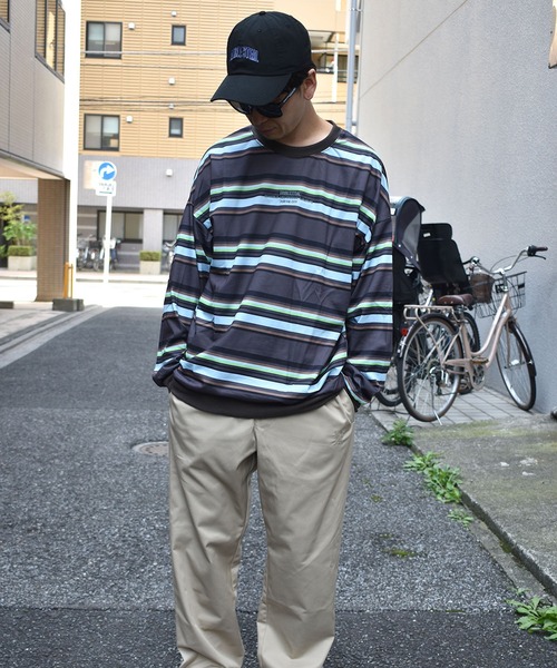 DOUBLE STEAL（ダブルスティール）の「Border L/S TEE 長袖 Tシャツ（Tシャツ/カットソー・メンズ・アイボリー/ブラウン・LARGE/X-LARGE/MEDIUM）」の7枚目の写真