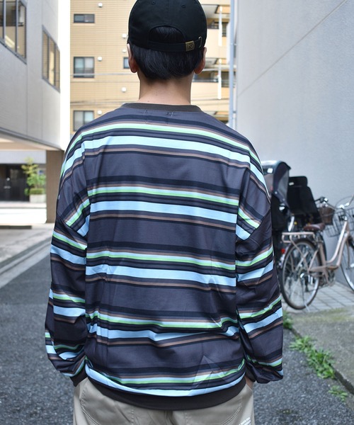 DOUBLE STEAL（ダブルスティール）の「Border L/S TEE 長袖 Tシャツ（Tシャツ/カットソー・メンズ・アイボリー/ブラウン・LARGE/X-LARGE/MEDIUM）」の12枚目の写真