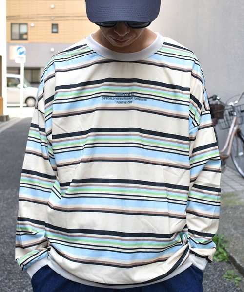 DOUBLE STEAL（ダブルスティール）の「Border L/S TEE 長袖 Tシャツ（Tシャツ/カットソー・メンズ・アイボリー/ブラウン・LARGE/X-LARGE/MEDIUM）」の13枚目の写真