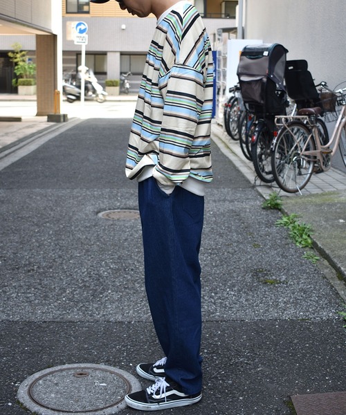 DOUBLE STEAL（ダブルスティール）の「Border L/S TEE 長袖 Tシャツ（Tシャツ/カットソー・メンズ・アイボリー/ブラウン・LARGE/X-LARGE/MEDIUM）」の16枚目の写真