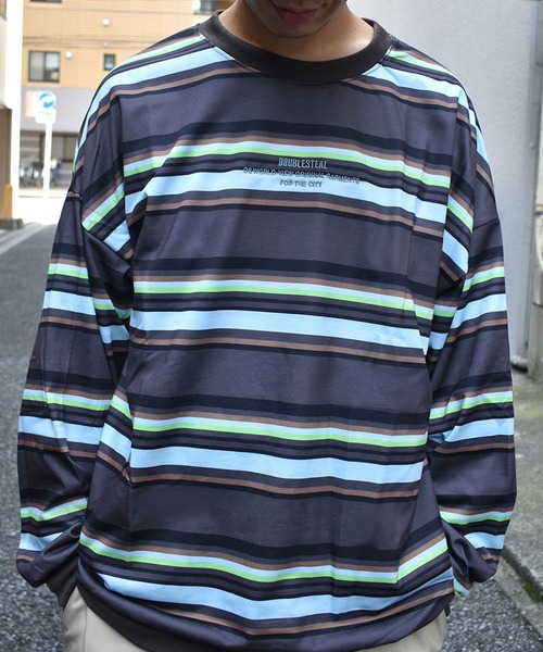 DOUBLE STEAL（ダブルスティール）の「Border L/S TEE 長袖 Tシャツ（Tシャツ/カットソー・メンズ・アイボリー/ブラウン・LARGE/X-LARGE/MEDIUM）」の21枚目の写真