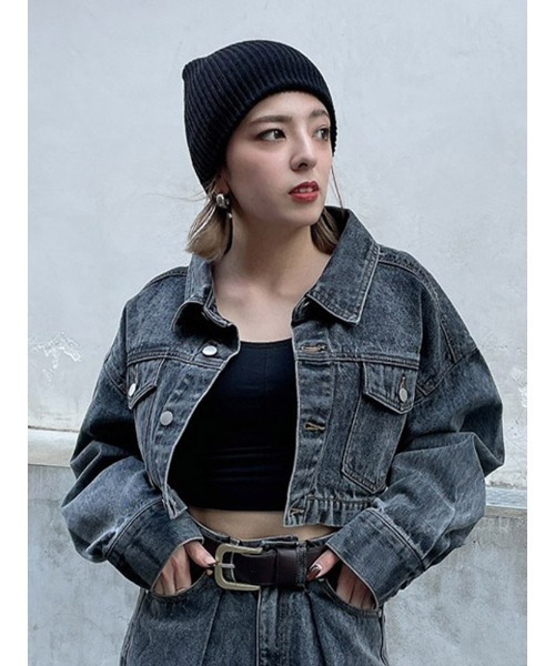 ENVYM（アンビー）の「ＢＡＳＩＣニットＣＡＰ（キャップ・レディース・ブラック/グレー・FREE）」の4枚目の写真