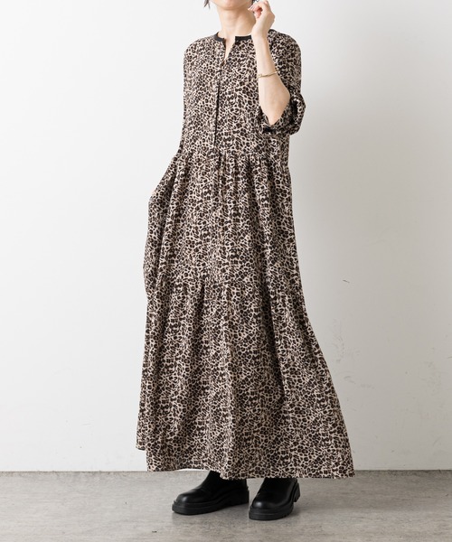 Omekashi（オメカシ）の「ティアードロングワンピース（ワンピース・レディース・ブラウン/ブラック・38/36/34）」の3枚目の写真