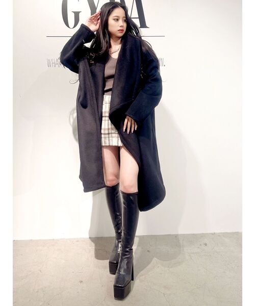 GYDA（ジェイダ）の「BIG COLLAR コート（その他アウター・レディース・その他1/ブラック・FREE）」の6枚目の写真