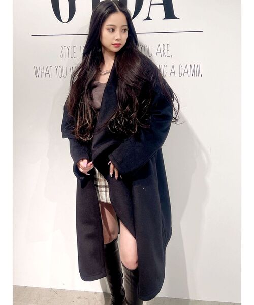 GYDA（ジェイダ）の「BIG COLLAR コート（その他アウター・レディース・その他1/ブラック・FREE）」の18枚目の写真