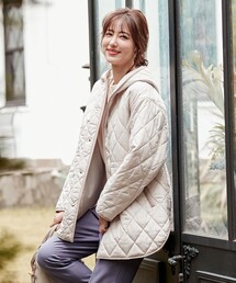 【撥水加工】フーディキルト アウター